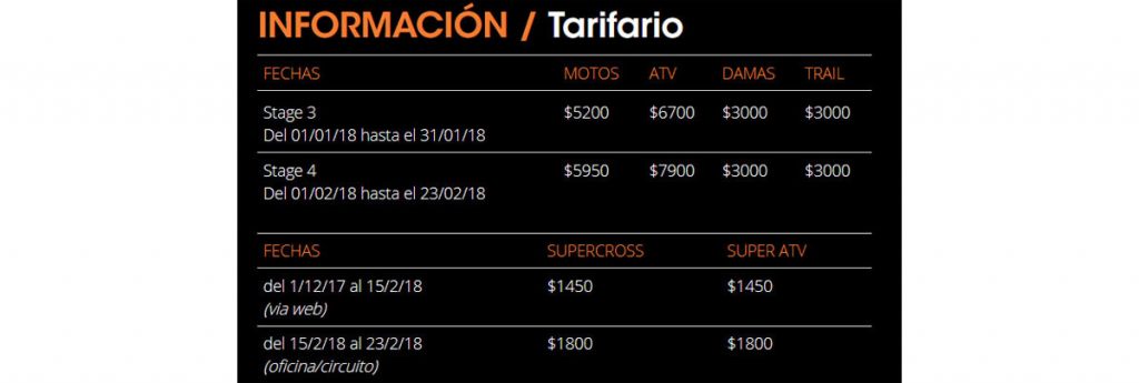 tarifario edv 2018